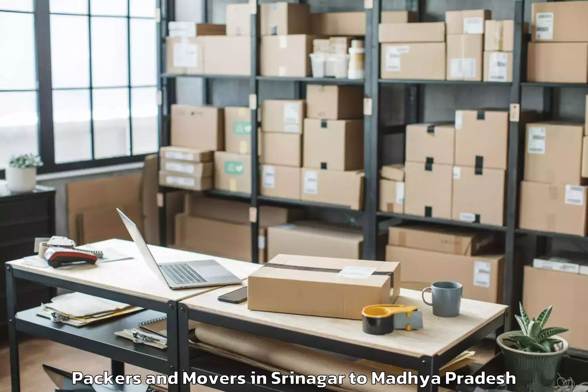 Affordable Srinagar to Malwanchal University Indore Packers And Movers